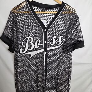 Love - Black Mesh Jersey Top - Plus Size